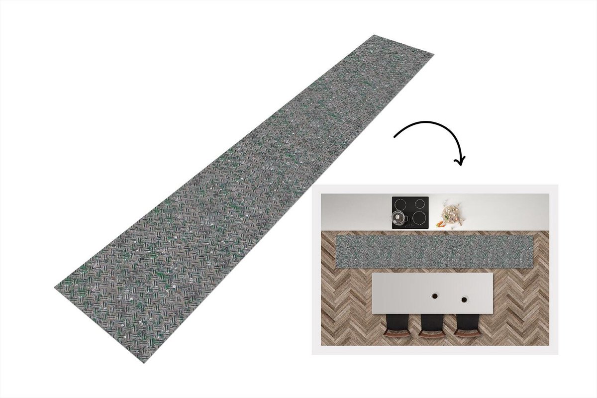 KitchenYeah Keukenloper - Keukenmat - IJzer - Platen - Patroon - Keuken vloerkleed Multicolor