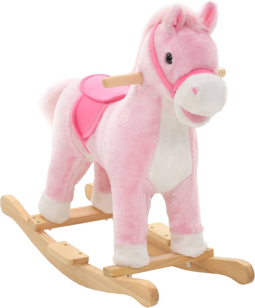 Afbeelding van product vidaXL Hobbeldier paard 65x32x58 cm pluche roze