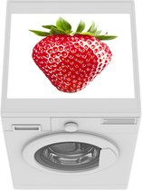 Wasmachine beschermer mat - Aardbei - Fruit - Wit - Breedte 55 cm x hoogte 45 cm