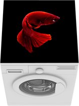 Wasmachine beschermer mat - Vis - Zeedier - Staart - Rood - Breedte 60 cm x hoogte 60 cm