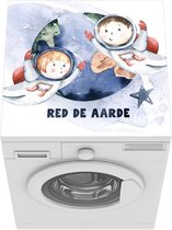 Wasmachine beschermer - Wasmachine mat - Ruimte - Aarde - Quote - 60x60 cm - Droger beschermer