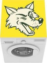 Wasmachine beschermer mat - Wolf - Geel - Roofdier - Breedte 60 cm x hoogte 60 cm