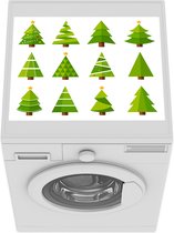 Wasmachine beschermer mat - Patroon - Kerstboom - Kerstmis - Breedte 55 cm x hoogte 45 cm