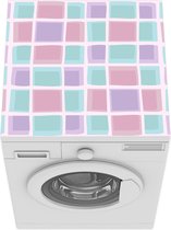 Wasmachine beschermer mat - Pastel - Geometrie - Design - Breedte 60 cm x hoogte 60 cm