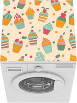 Wasmachine beschermer mat - Cupcake - Fruit - Design - Breedte 60 cm x hoogte 60 cm