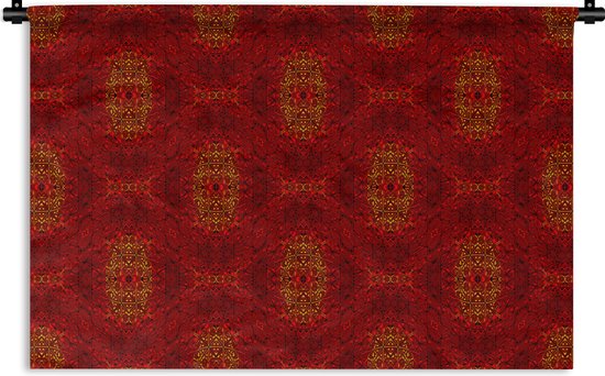 Wandkleed - Wanddoek - Patroon - Abstract - Rood - 120x80 cm - Wandtapijt