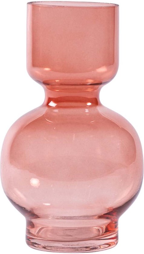 PTMD Selino Ronde Vaas - H20 x Ø10 cm - Glas - Roze