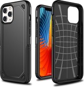 Peachy Pro Armor kunststof en schokabsorberend TPU hoesje voor iPhone 12 mini - zwart