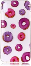 Peachy Donuts Flexibel TPU Hoesje iPhone XS Max - Roze Paars