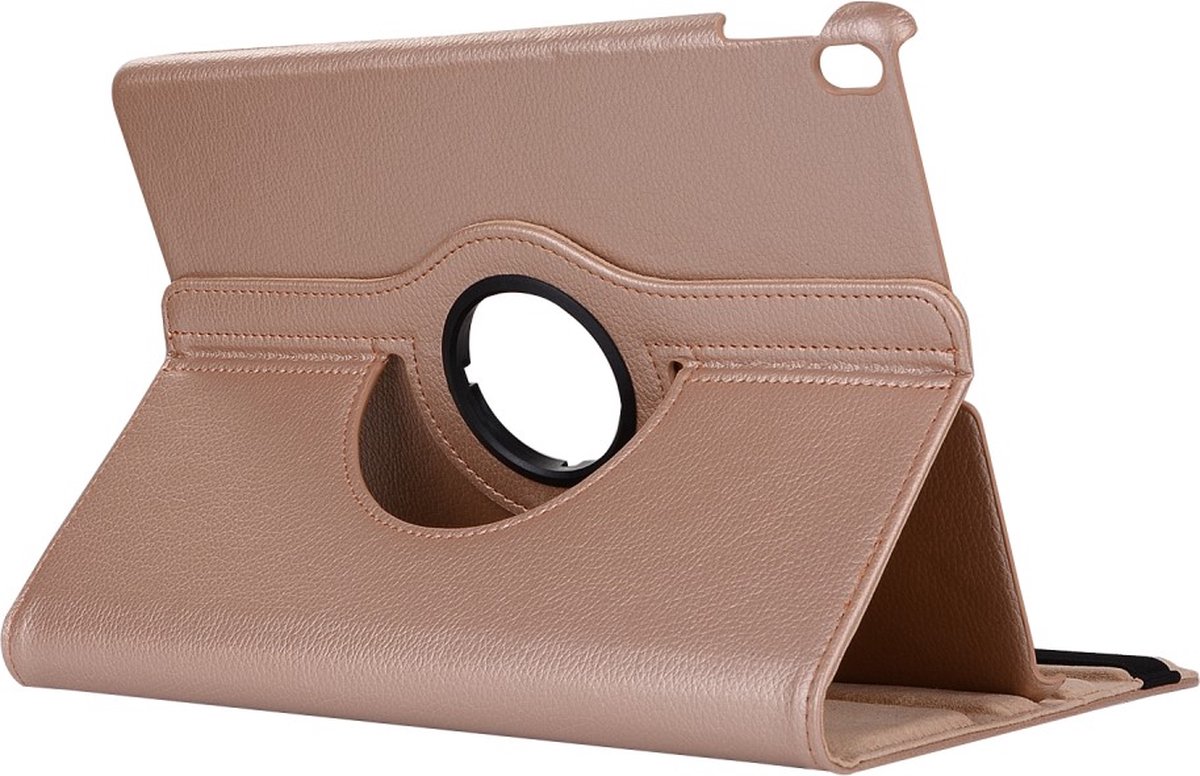 Peachy Lederen geschikt voor iPad Air 3 (2019) & iPad Pro 10.5 & iPad 10.2 inch draaibaar cover case - Goud Standaard