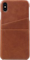 Peachy Synthetisch leer kaarthouder hoesje iPhone XS Max case - Bruin