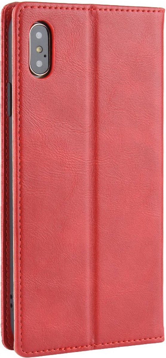 Peachy Vintage kunstleer Wallet Case geschikt voor iPhone X XS - Rood hoesje