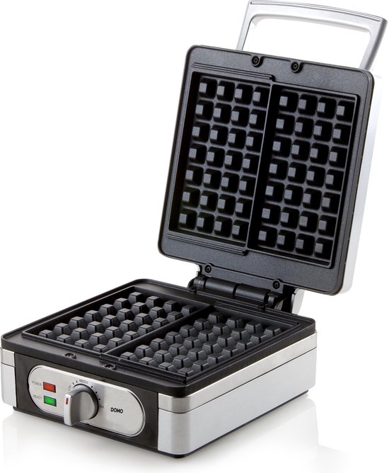 DOMO DO9047W/N Wafelijzer - XXL Belgische Wafels - 1400W - RVS