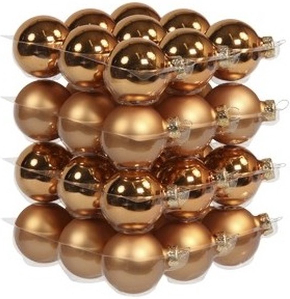 Othmar decorations Kerstballen - 36x - koper - mat en glans - 4 cm