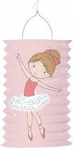 lantaarn ballerina meisjes 28 cm papier roze