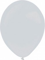 ballonnen metallic 35 cm latex zilver 50 stuks