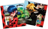 feestservetten Miraculous 33x33 cm papier rood 20 stuks