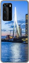 Geschikt voor Huawei P40 Pro hoesje - Rotterdam - Water - Skyline - Siliconen Telefoonhoesje