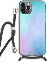 Case Company® - iPhone 11 Pro Max hoesje met Koord - Mist pastel - Telefoonhoesje met Zwart Koord - Extra Bescherming aan alle Kanten en Over de Schermrand