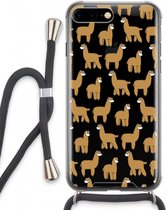 Case Company® - iPhone 8 Plus hoesje met Koord - Alpacas - Telefoonhoesje met Zwart Koord - Extra Bescherming aan alle Kanten en Over de Schermrand