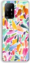 Case Company® - Oppo A94 5G hoesje - Watercolor Brushstrokes - Soft Cover Telefoonhoesje - Bescherming aan alle Kanten en Schermrand