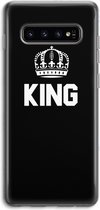 Case Company® - Samsung Galaxy S10 4G hoesje - King zwart - Soft Cover Telefoonhoesje - Bescherming aan alle Kanten en Schermrand