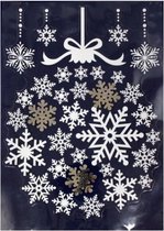 raamsticker sneeuwvlok 28,5 x 40 cm wit/zilver