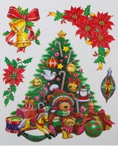 raamstickers Merry kerstboom 38 x 30 cm groen 5-delig