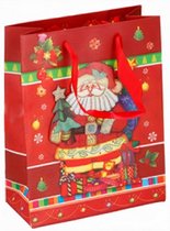 geschenktas Kerstman-2 23 x 18 cm papier rood