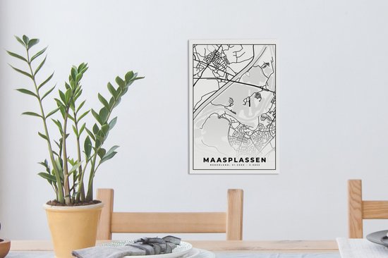 Tableau sur Toile Plan d'Etage - Carte - Plan de Ville - Maasplassen - 20x30 cm - Décoration murale