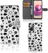 Telefoonhoesje Xiaomi Redmi Note 10/10T 5G | Poco M3 Pro Wallet Book Case met Pasjeshouder Silver Punk