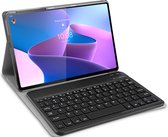 Lenovo Tab P12 Pro Toetsenbord Hoes hoesje - Just in Case - Effen Zwart - Kunstleer