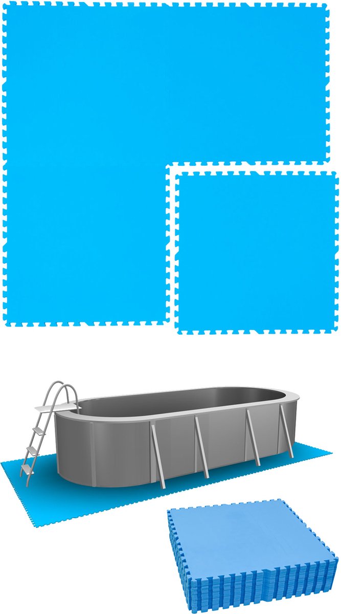 12.6 m² poolmat - 20 EVA schuim matten 81x81 outdoor poolpad - ondermatten set