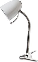 LED Klemlamp - Aigi Wony - E27 Fitting - Flexibele Arm - Rond - Glans Wit - BSE