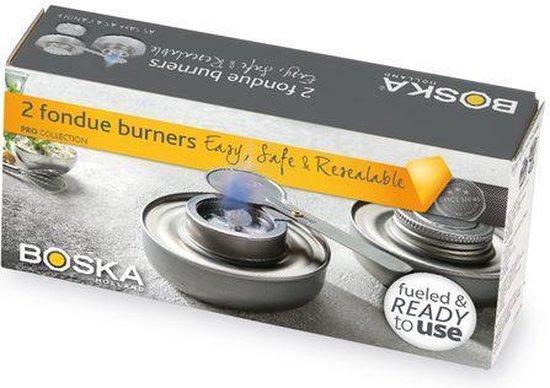 Boska Fondue Branders Veilig - Inclusief brandvloeistof - voor fondueset - Zilver — afbeelding 4