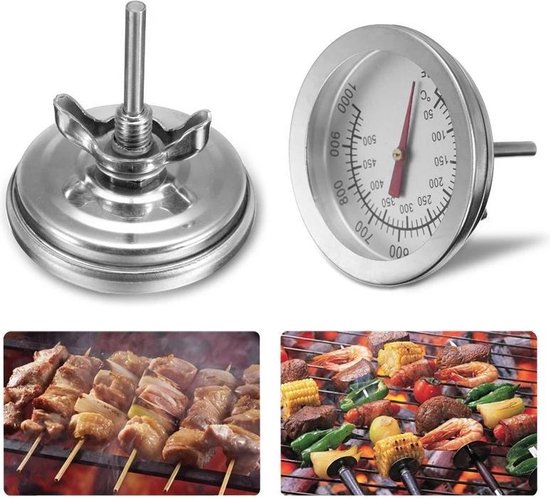 Barbecue thermometer - Tot 500 graden - BBQ - Barbecue accessoires - Analoog - Geschikt voor o.a. Weber & Houtskoolbarbecues - Techvoordeel.nl