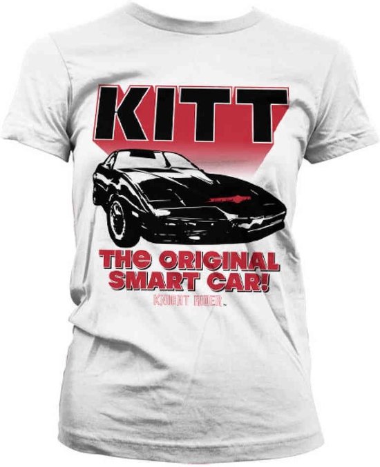 Knight Rider Dames Tshirt KITT The Original Smart Car Wit