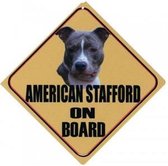Autobordje Amerikaanse Stafford grijs/wit