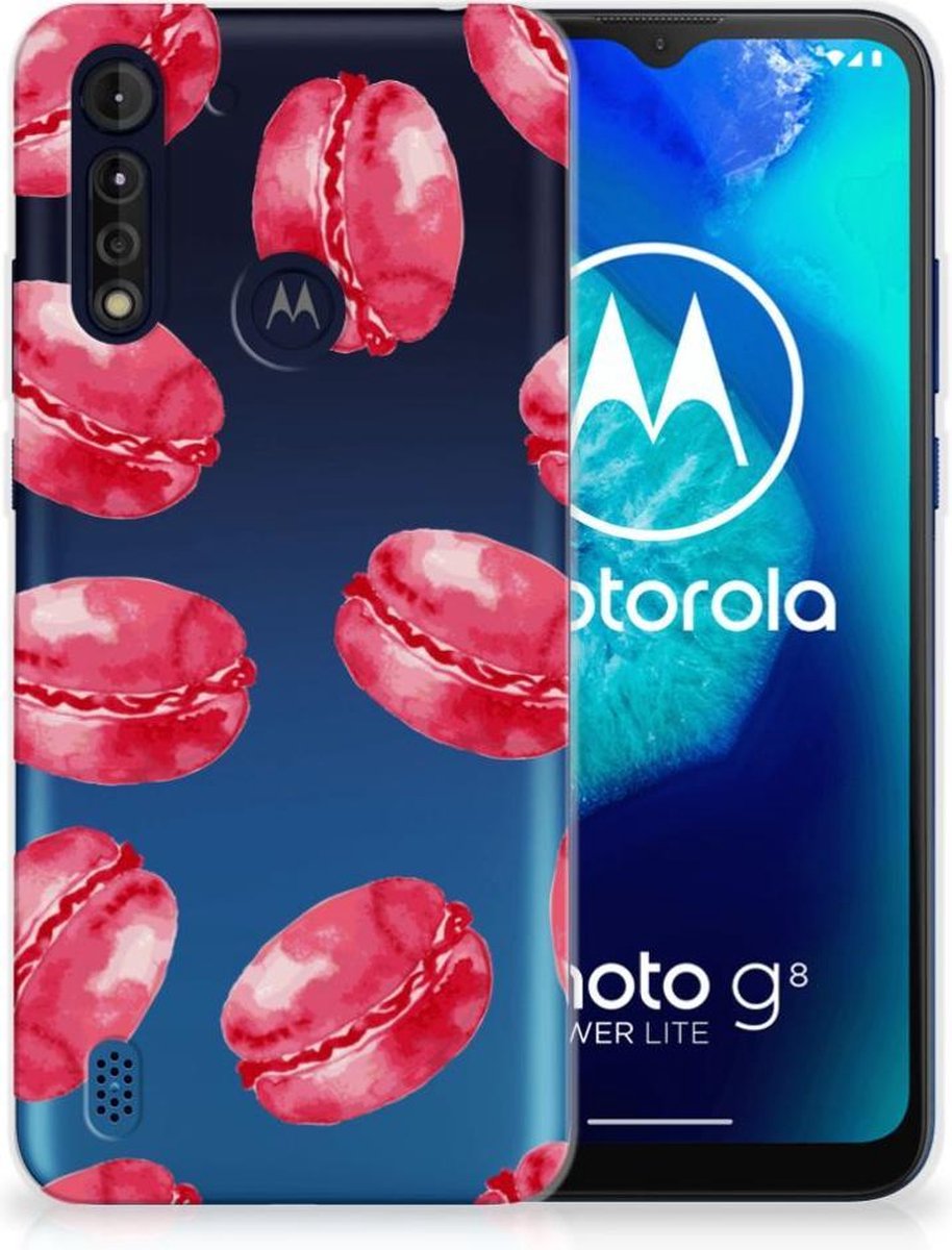 Motorola Moto G8 Power Lite Siliconen Case Pink Macarons