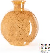 Design vaas bolvase with neck - Fidrio copper - glas, mondgeblazen - diameter 19 cm