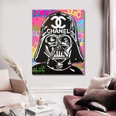 Canvas Experts doek met modern CHANEL logo maat 100x70CM *ALLEEN DOEK MET WITTE RANDEN* Wanddecoratie | Poster | Wall art | canvas doek |