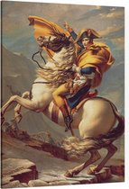 Napoleon steekt de Alpen over, Jacques-Louis David - Foto op Canvas - 75 x 100 cm