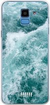 Samsung Galaxy J6 (2018) Hoesje Transparant TPU Case - Whitecap Waves #ffffff