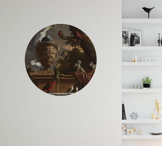 La ménagerie, Melchior d'Hondecoeter - Photo sur papier peint cercle - ⌀ 40 cm