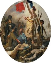 De vrijheid leidt het volk, Eugène Delacroix - Foto op Behangcirkel - ⌀ 120 cm