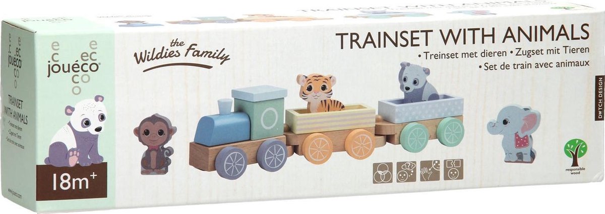 Jouéco Treinset the wildies family hout — afbeelding 12