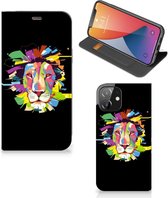 Book Case Geschikt voor iPhone 12 | Geschikt voor iPhone 12 Pro Smart Cover Lion Color
