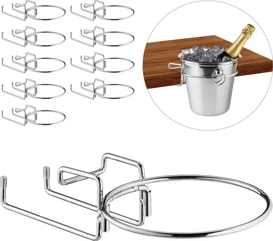 de eerste Teleurgesteld kans Relaxdays 10 x wijnkoeler houder - ijsemmer tafelbeugel - metaal -  champagnekoeler frame | bol.com