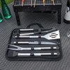 foto van BBQ Gereedschap SET 6 Delig in Draagtas - Barbecue Gereedschapset - Barbecue Accessoires Gereedschap - BBQ grill Set in draag tas - Barbeque gereedschapset in Tas koffer - Tang Spatel Vlees Mes Grijptang Vleesvork Insmeerborstel - Decopatent®
