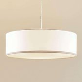 Lindby - Hanglamp - 1licht - Stof, metaal - H: 12 cm - E27 - wit, mat nikkel